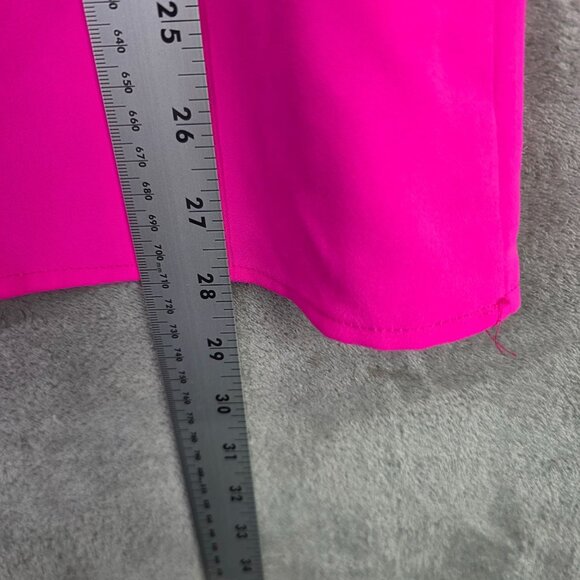 Womens Jodifl Fuchia Pink Scalloped V-Neck Blouse 3/4 Sleeve 100% Polyester L - Picture 6 of 8